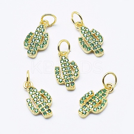 Brass Micro Pave Cubic Zirconia Charms LS-ZIRC-G130-26G-02-NR-1
