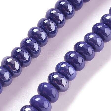Glazed Porcelain Rondelle Beads PORC-Q001-01E-1