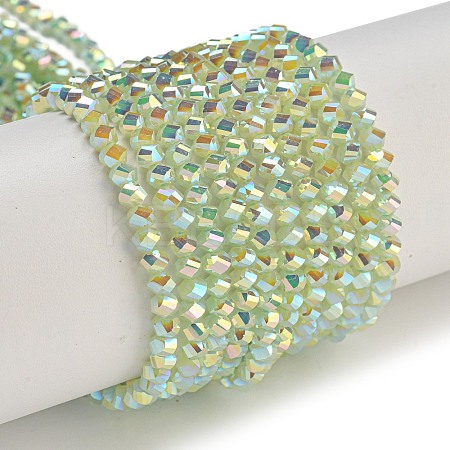Electroplate Glass Beads Strands GLAA-Q105-04O-1