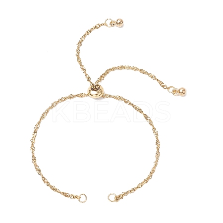 304 Stainless Steel Singapore Chain Slider Bracelet Making AJEW-JB01344-01-1