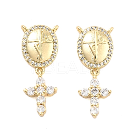 Brass Pave Cubic Zirconia Pendants KK-U009-09D-G-1