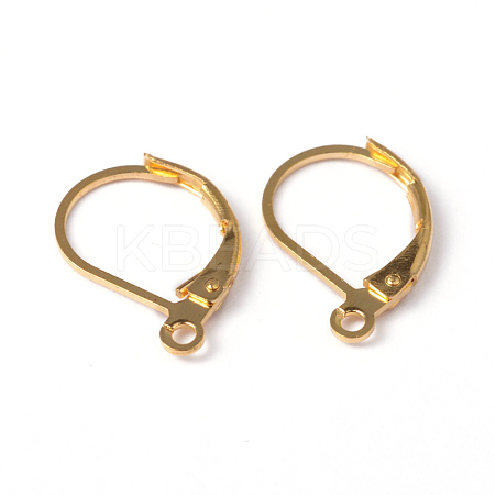 Golden Plated Brass Leverback Earring Findings X-EC223-G-1