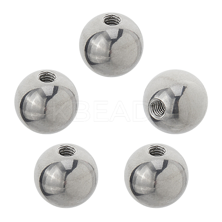 5Pcs 304 Stainless Steel Round Cord End Caps STAS-FH0002-40B-1