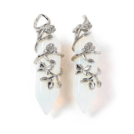 Opalite Double Terminal Pointed Pendants G-C144-03P-12-1