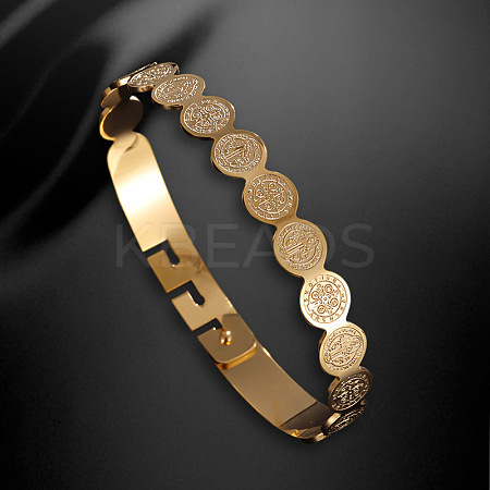 304 Stainless Steel Bangles for Women BJEW-F502-01G-1