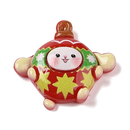 Christmas Rabbit Theme Opaque Resin Decoden Cabochons LS-RESI-S397-01C-1