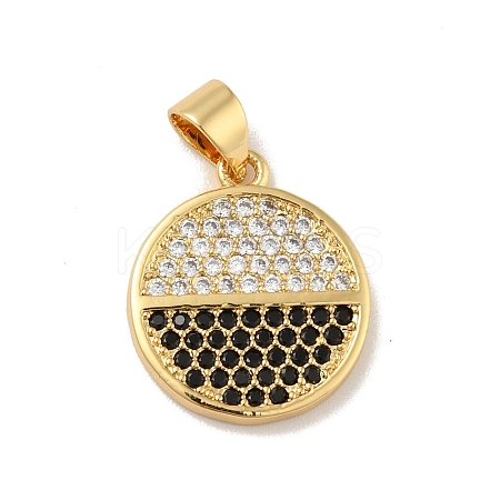 Brass Micro Pave Cubic Zirconia Pendants X-KK-B059-35G-C-1