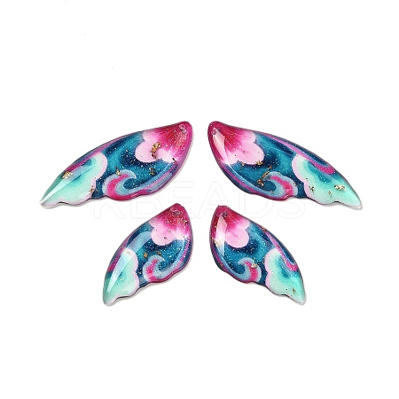 4Pcs 4 Styles Transparent Epoxy Resin Pendants RESI-B032-05A-1