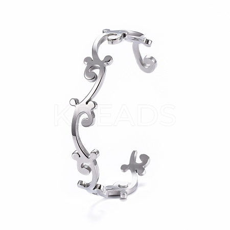Tarnish Resistant 304 Stainless Steel Cuff Bangles BJEW-I277-02P-1