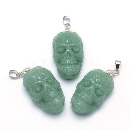 Natural Green Aventurine Pendants G-P393-A02-1