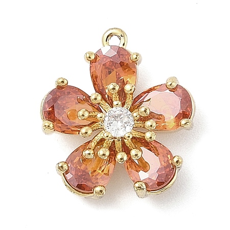 Brass Micro Pave Cubic Zirconia Pendants LS-KK-S514-02E-G-1