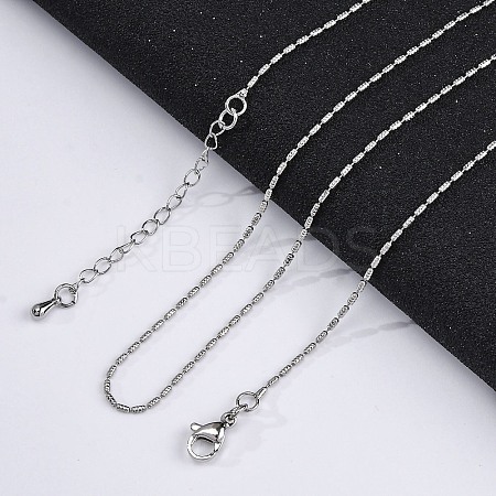 Brass Column Link Chain Necklaces for Women NJEW-D302-05P-1