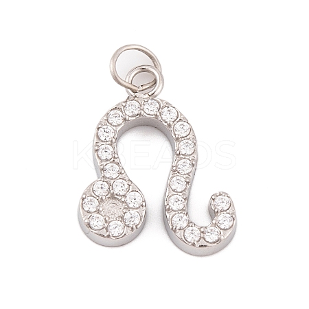 316 Stainless Steel Micro Pave Cubic Zirconia Pendants LS-STAS-K284-01G-P-1