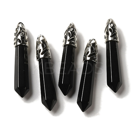 Natural Obsidian Pointed Big Pendants G-Z055-01P-25-1