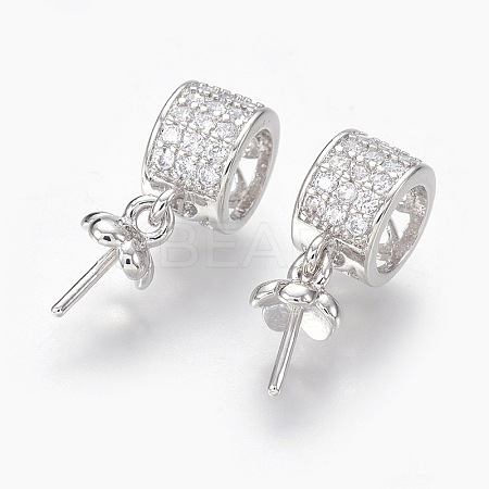 Brass Micro Pave Cubic Zirconia Peg Bails Pendants KK-L165-17P-1