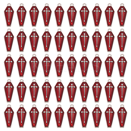 50Pcs Halloween Theme Alloy Enamel Pendants ENAM-ME0001-08-1