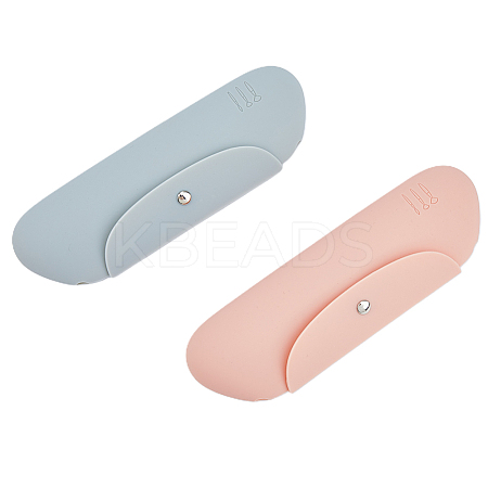 2Pcs 2 Colors Silicone Storage Bag for Cosmetics AJEW-HY0001-62-1