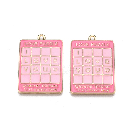 Rack Plating Alloy Enamel Pendants ENAM-N056-430A-1