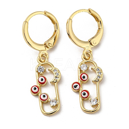 Real 18K Gold Plated Brass Dangle Leverback Earrings EJEW-A033-23G-02-1