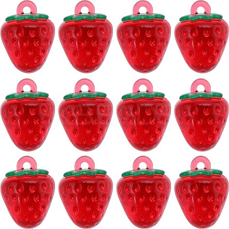 24Pcs Transparent Resin Imitation Fruit Pendants INS-SC0001-01-1