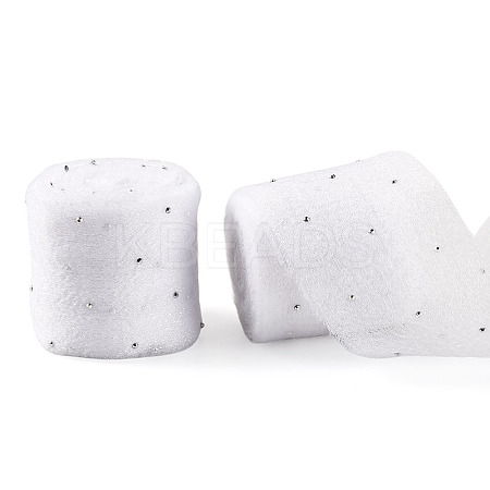 2Rolls Polyester Hot-fix Rhinestone Raw Edges Ribbon OCOR-TA0003-95H-1