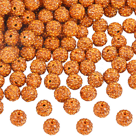 120Pcs Pave Disco Ball Beads RB-SC0001-13B-1