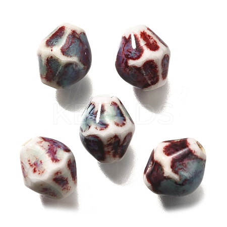 Vintage Style Glazed Ceramic Porcelain Beads PORC-H013-01-19-1