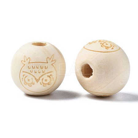 Unfinished Natural Wood European Beads WOOD-S045-149-1