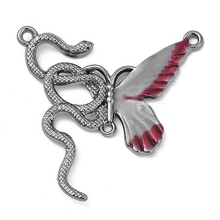 Alloy Red Enamel Snake Butterfly Chandelier Component Links PALLOY-R151-48B-1