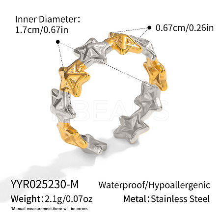 304 Stainless Steel Cuff Open Rings for Women WG062E4-02-1