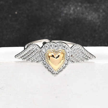 Gothic Style Brass Micro Pave Clear Cubic Zirconia Cuff Rings for Women RJEW-U051-02B-GP-1