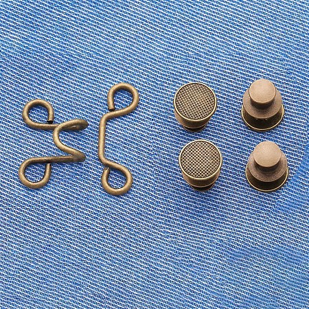 Alloy Adjustable Jean Button Pins BUTT-PW0001-04B-AB-1