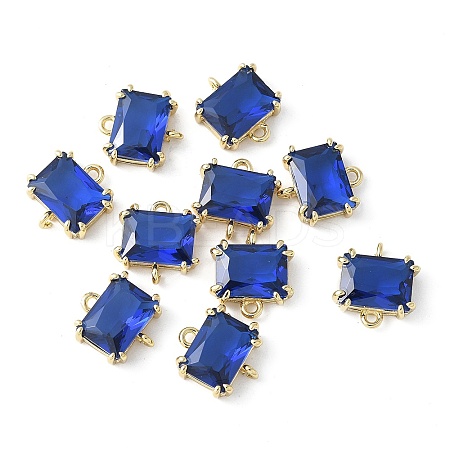 Brass Pave Cubic Zirconia Connector Charms KK-F892-53G-02-1