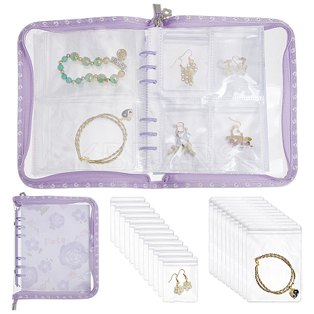 PVC Loose Leaf Jewelry Storage Bag ODIS-WH0038-90D-1