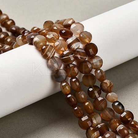 Natural Banded Agate(Dyed & Heated) Beads Strands G-C179-A6mm-20-1
