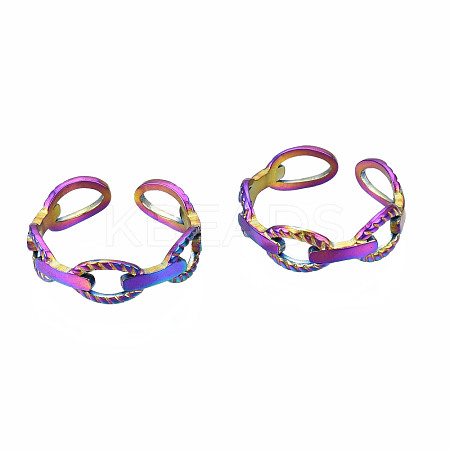 Open Oval Cuff Rings RJEW-N038-029-1