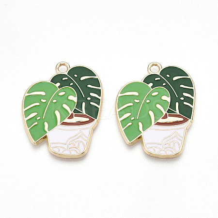 Alloy Enamel Pendants FIND-I014-07LG-1