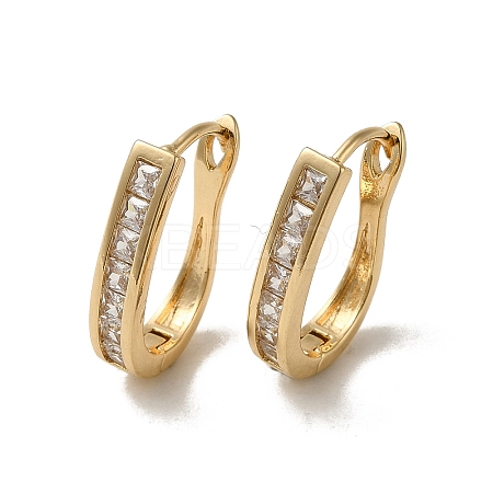 Brass Micro Pave Cubic Zirconia Hoop Earring EJEW-L271-02KCG-02-1
