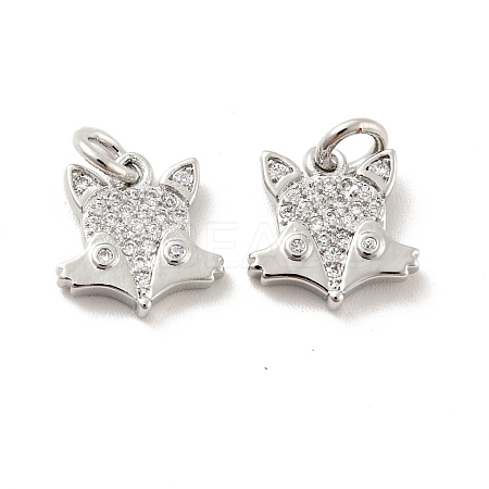 Fox Brass Micro Pave Clear Cubic Zirconia Charms KK-G425-10P-1