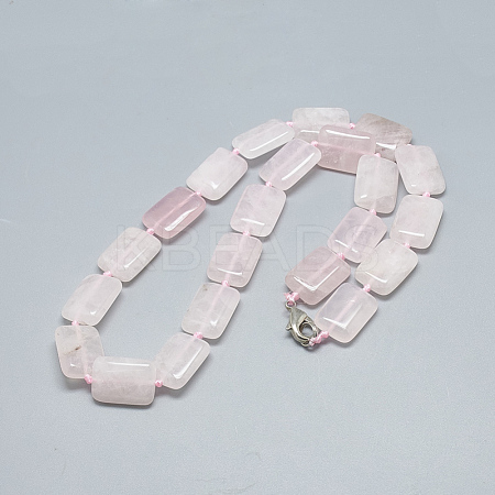 Natural Rose Quartz Beaded Necklaces NJEW-S398-17-1