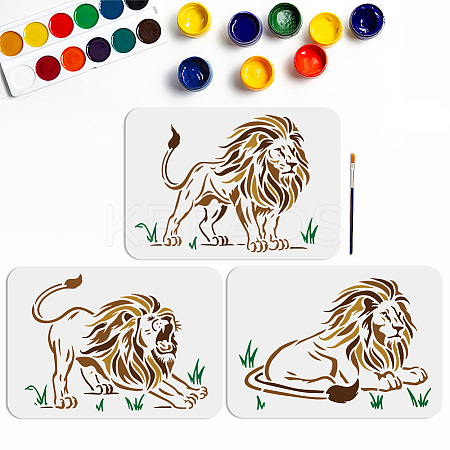 1 Set PET Hollow Out Drawing Painting Stencils DIY-MA0004-58-1