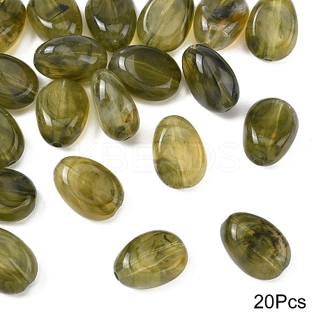 20Pcs Oval Imitation Gemstone Acrylic Beads OACR-YW0002-48B-1