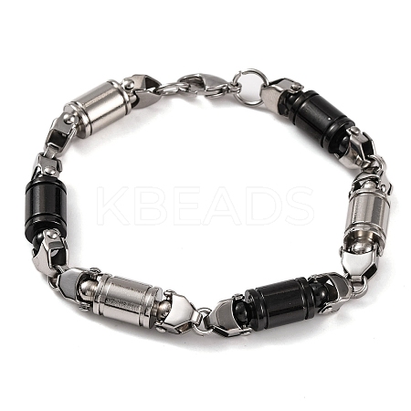 201 Stainless Steel Column Link Chain Bracelets BJEW-B078-61EBP-1
