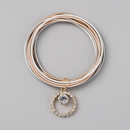 Iron Stretch Chains Multi-strand Bracelet BJEW-WH0023-07-1