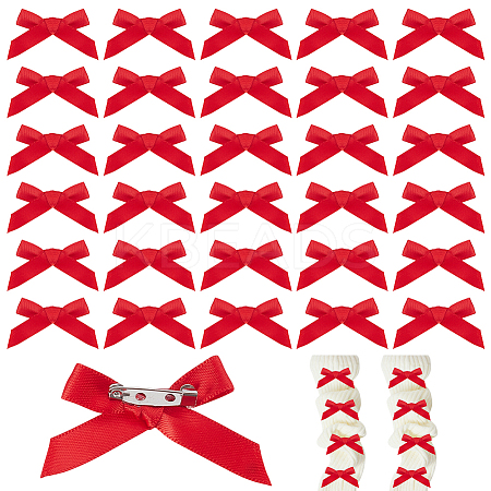 Bowknot Polyester Pins JEWB-WH0010-89A-1