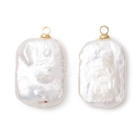 Natural Baroque Keshi Pearl Pendants PALLOY-JF05197-1