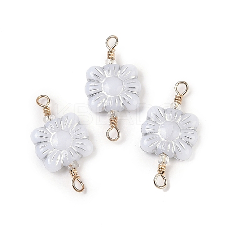 Opaque Acrylic Links Connector Charms KK-K296-07A-G-1