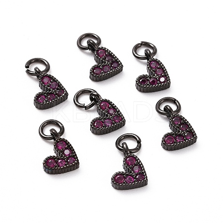 Brass Micro Pave Cubic Zirconia Charms RB-I078-66B-01-NR-1