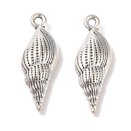 Spiral Shell Tibetan Style Alloy Pendants X-TIBEP-R344-40AS-LF-1