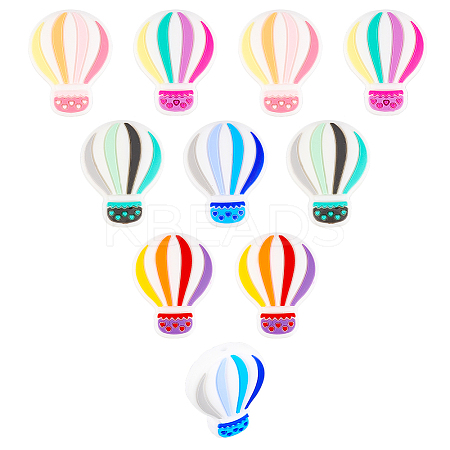 10Pcs 5 Colors Food Grade Eco-Friendly Silicone Focal Beads SIL-NB0001-11-1